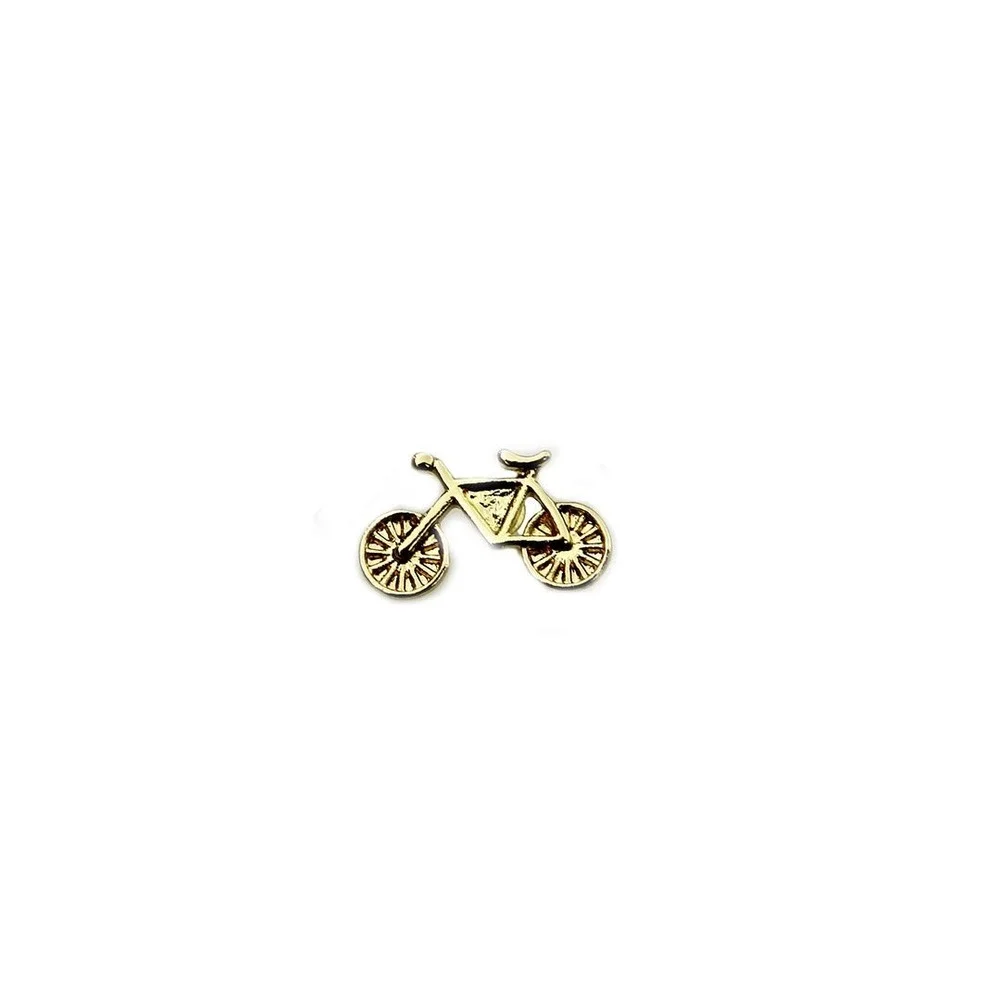 BRAND NEW Lucky‎ Feather Tie Pin - Life is an Adventure with you - Bike - Gold